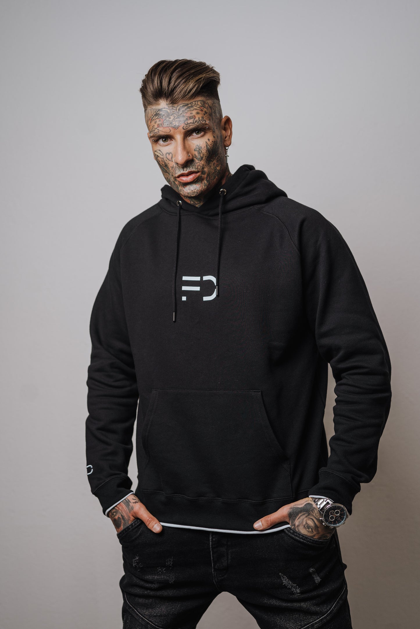 MEN HOODIE - BLACK OVERSIZE
