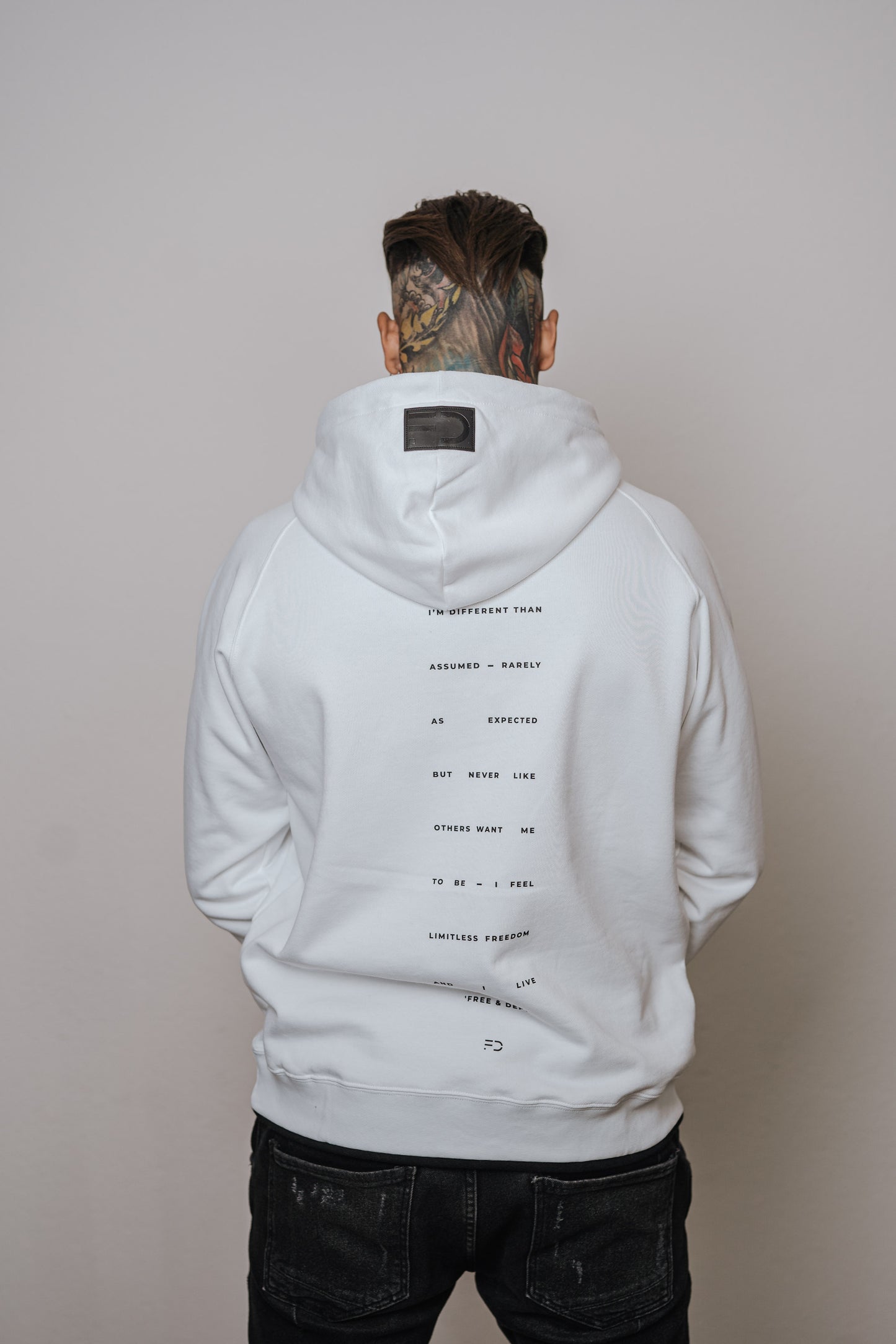 MEN HOODIE - WHITE OVERSIZE
