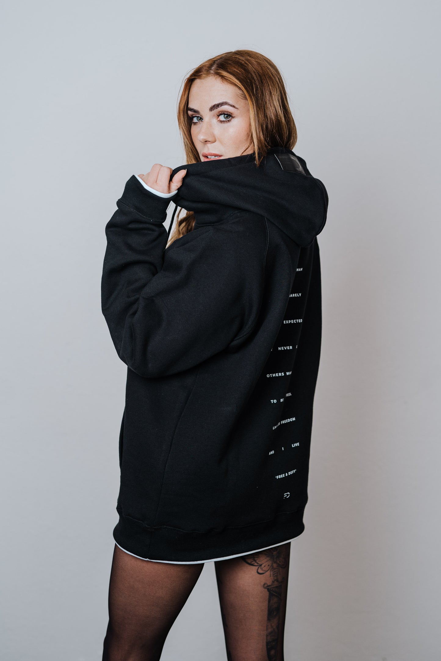 WOMEN HOODIE - BLACK OVERSIZE