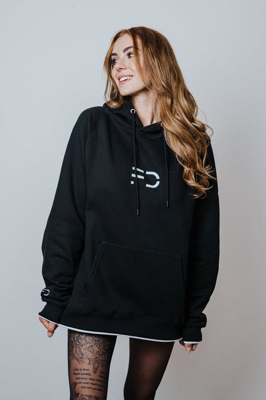 WOMEN HOODIE - BLACK OVERSIZE